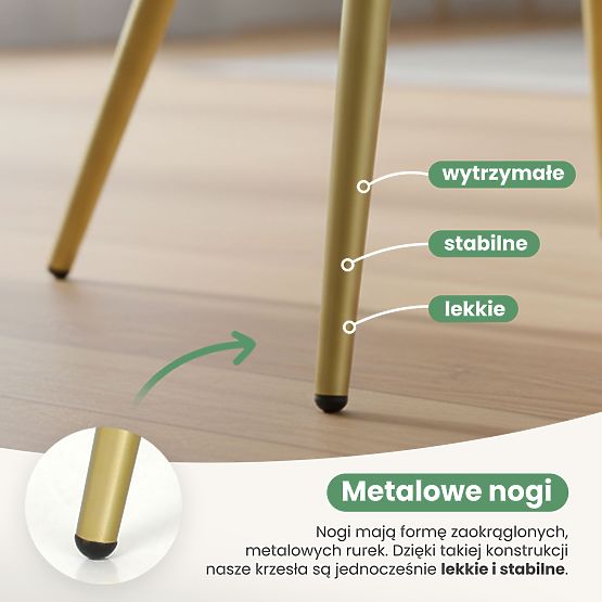 4x Čalouněná židle s čtvercovým prošíváním Lahvově Zelená LUXANO Zlaté nohy