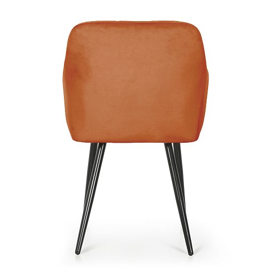 6x Čalouněná židle s čtvercovým prošíváním Měděná LUXANO Černé nohy