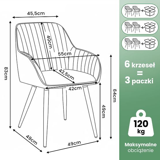 6x Sametová otočná židle s prošíváním Béžová TURNO Černé nohy