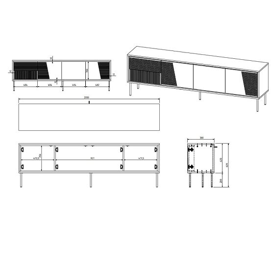 ABI TV skříňka bílý mat/bílý mat