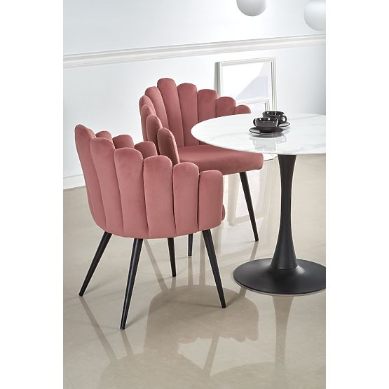 AMBROSIO kulatý stůl, deska - sklo, noha - černá (2p=1ks)