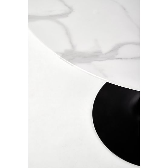 AMBROSIO kulatý stůl, deska - sklo, noha - černá (2p=1ks)