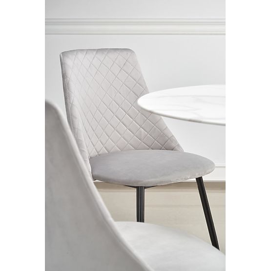 AMBROSIO kulatý stůl, deska - sklo, noha - černá (2p=1ks)