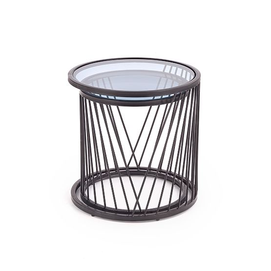 ANTILLA sada 2 stolků černý / kouřový (1p=1ks)