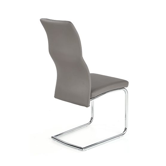 ARCO Chromovaná kovová židle / eko kůže barva popel (1p=2ks)