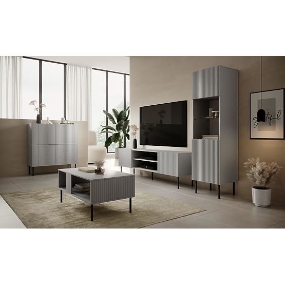 ASENSIO KM-2 komoda světle šedá, nohy: černá (2p=1ks)