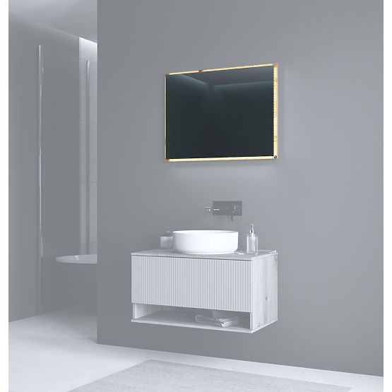 AVIOLA Zrcadlo 80 cm + LED dub artisan (1p=1ks)