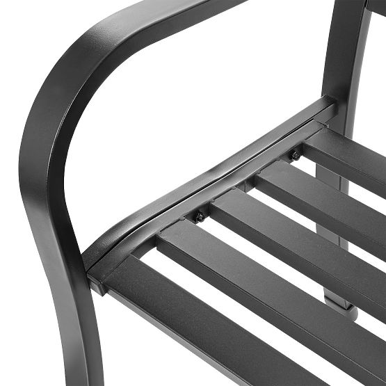 Ažurová zahradní lavička s opěradlem parková na terasu balkon kovová konstrukce