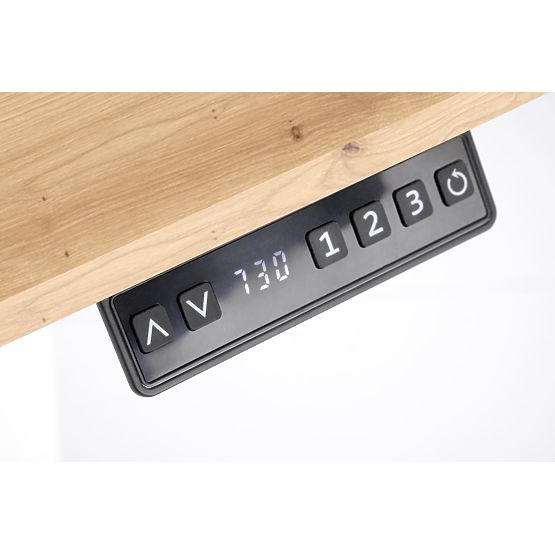 B53 psací stůl s funkcí nastavení výšky, dub artisan / černá (2p=1ks)