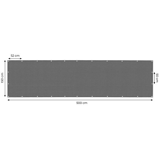 Balkónová clona s kovaním 150x500 cm stínící síť + instalační prvky šedá MultiGarden