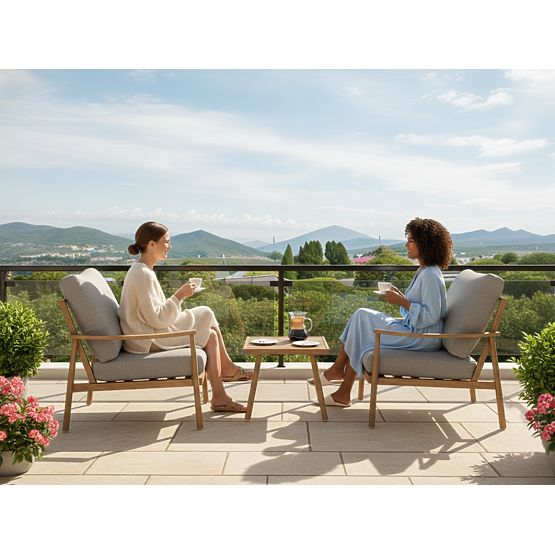 Balkónový nábytek z hliníku (2 křesla + stolek) SERANO