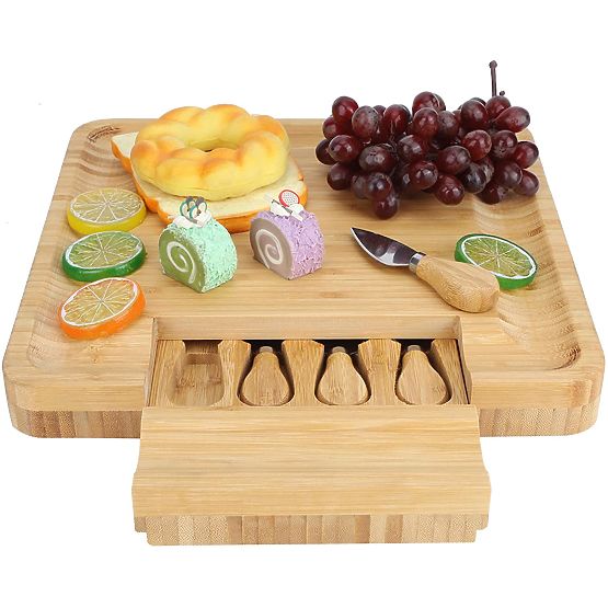 Bambusová deska na občerstvení a sýry Estera