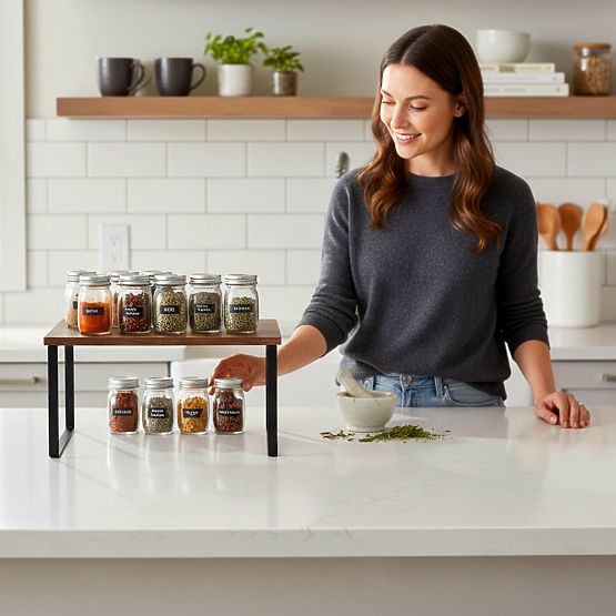 Bambusová kuchyňská police GINGER MAX rustic