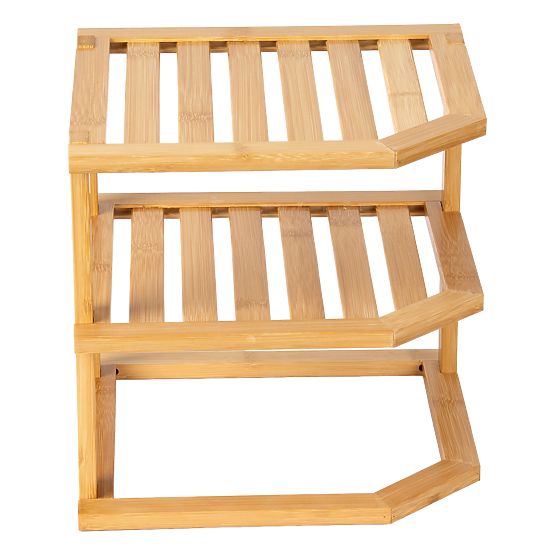 Bambusová rohová kuchyňská police DEDAL