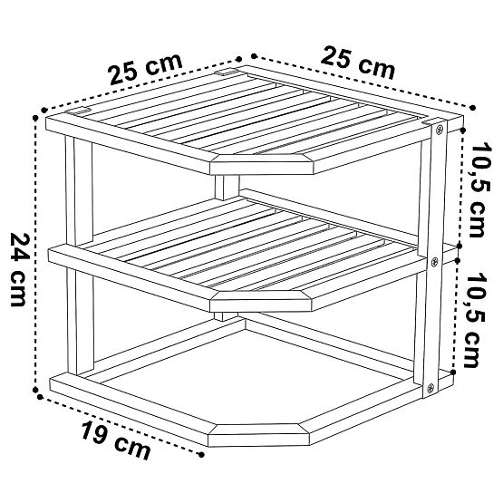 Bambusová rohová kuchyňská police DEDAL