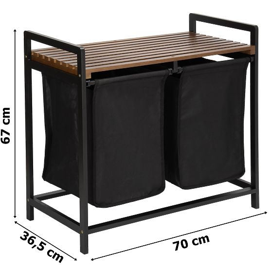 Bambusový koš na prádlo HANOI BLACK ČERNÝ