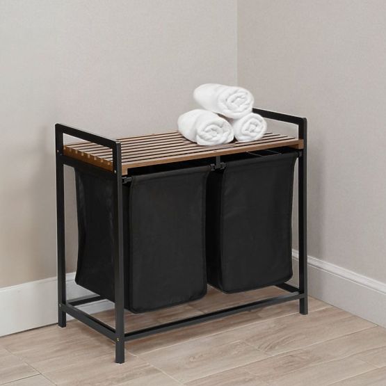 Bambusový koš na prádlo HANOI BLACK ČERNÝ