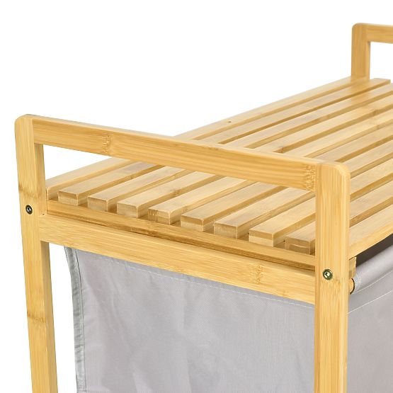 Bambusový koš na prádlo nebo hračky HANOI 2 přihrádky DUO BARVA