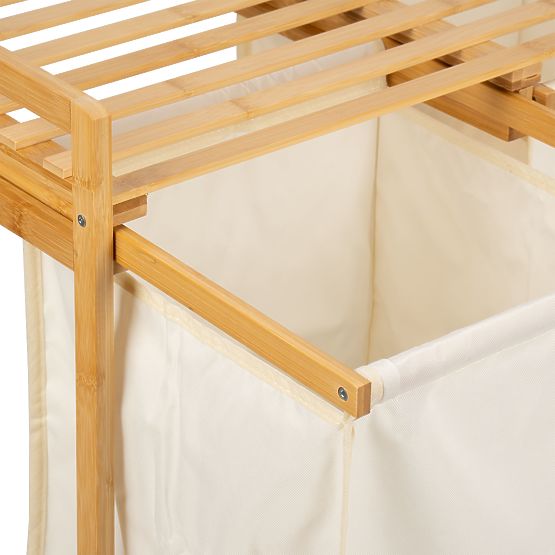 Bambusový koš na prádlo nebo hračky HANOI 2 přihrádky