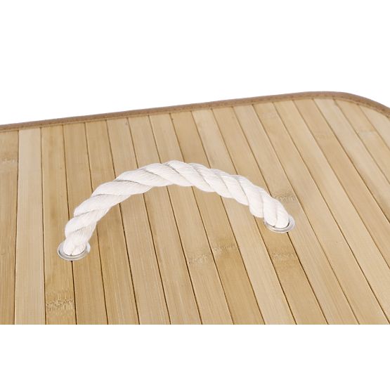 Bambusový koš na prádlo s 2 komorami přírodní