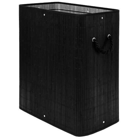 Bambusový koš na prádlo s víkem 100L černý