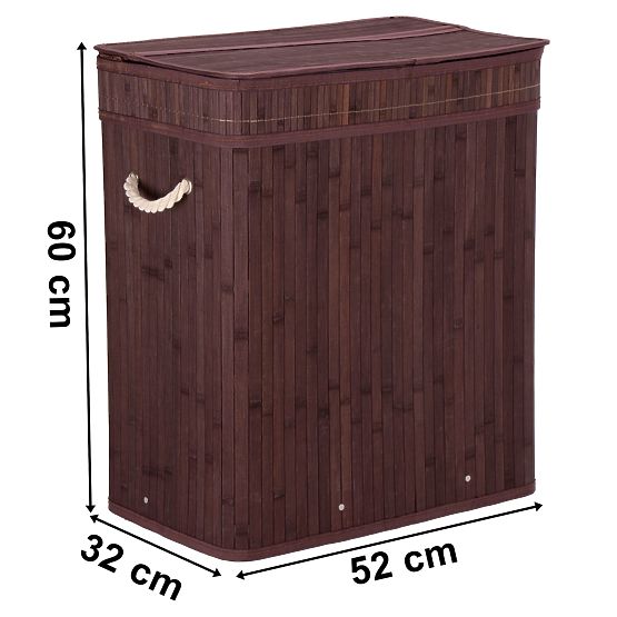 Bambusový koš na prádlo s víkem 100L wenge