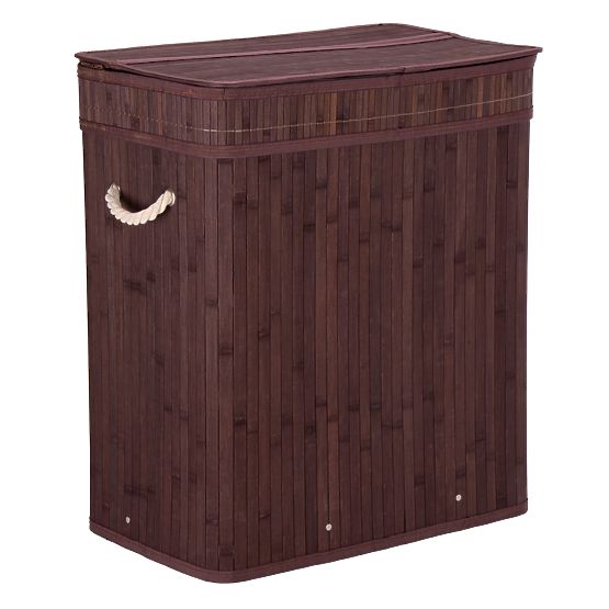 Bambusový koš na prádlo s víkem 100L wenge