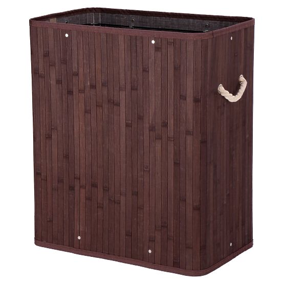 Bambusový koš na prádlo s víkem 100L wenge