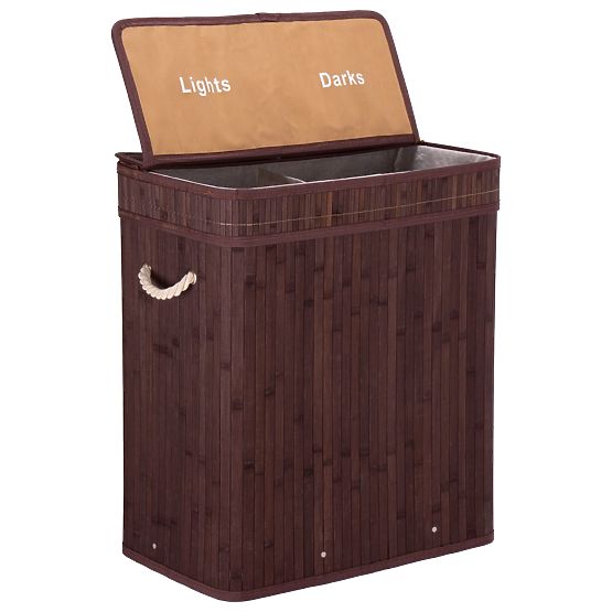 Bambusový koš na prádlo s víkem 100L wenge
