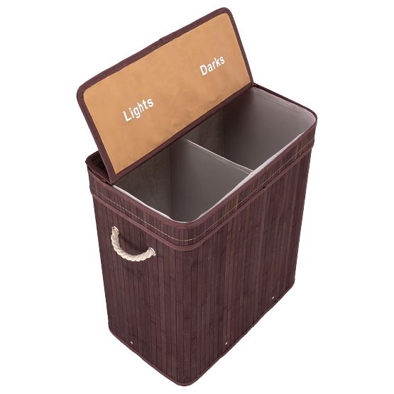 Bambusový koš na prádlo s víkem 100L wenge
