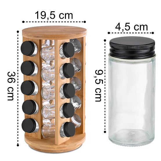 Bambusový otočný stojan na koření ROTOR