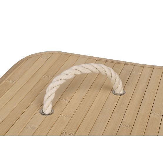 Bambusový rohový koš na prádlo s víkem natural 60L