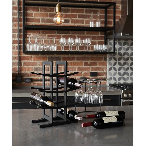 Bambusový stojan na víno Todgar černý