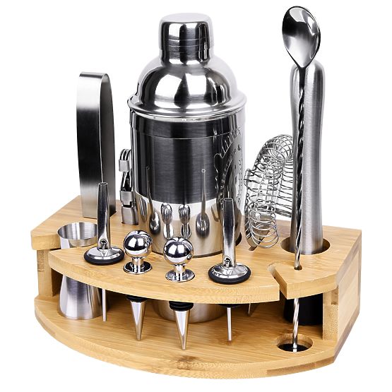 Barmanská sada CHESTER chromovaná 12 dílů