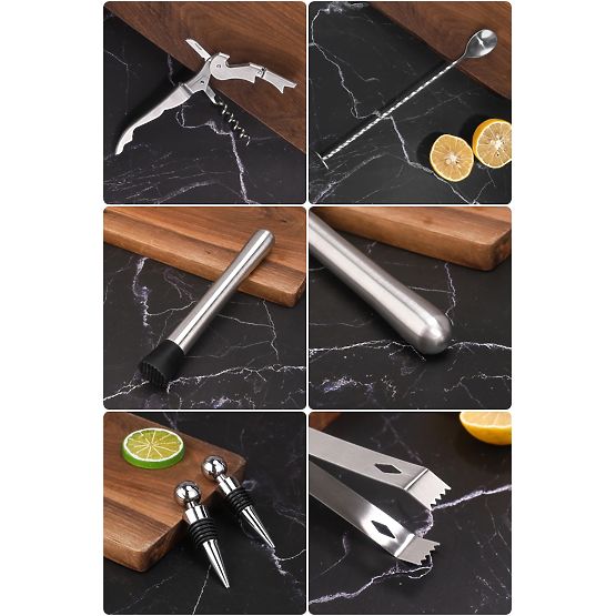 Barmanská sada CHESTER chromovaná 12 dílů