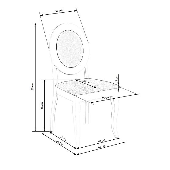 BAROCK židle bílá / šedá (1p=2ks)