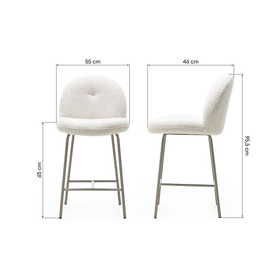 Barová stolička Fiori světle béžová, oblé tvary