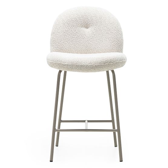 Barová stolička Fiori světle béžová, oblé tvary