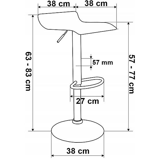 Barová židle Hoker Porti černá