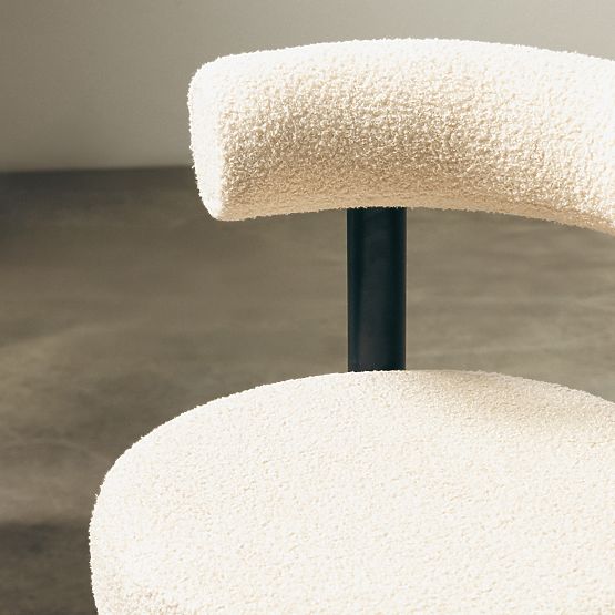 Barová židle Pedro, béžová/černé nohy, boucle