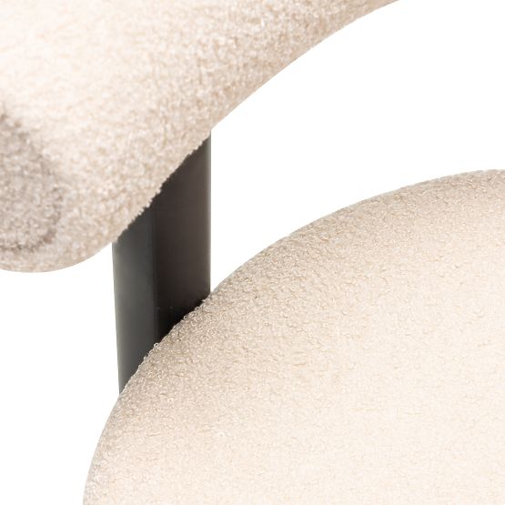 Barová židle Pedro, béžová/černé nohy, boucle