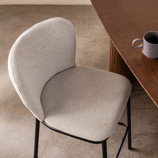 Barová židle Yasmin II, ecru/černé nohy