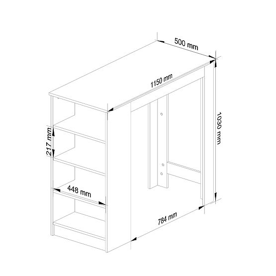 Barový stůl pod barovou židli 115 cm Bílý