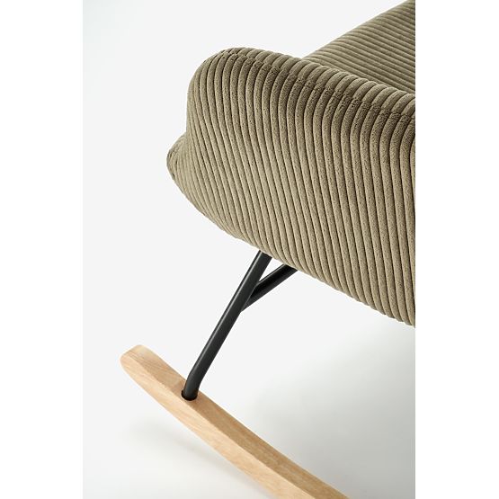 BELMIRO relaxační křeslo s funkcí houpání, olivové (1p=1ks)