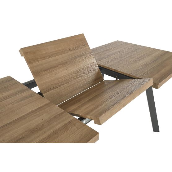 BERLIN rozkládací stůl 140-180 cm, deska - ořechová, rám - černý