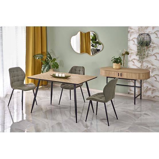 BERTO stůl deska - přírodní, noha - černá (2p=1ks)