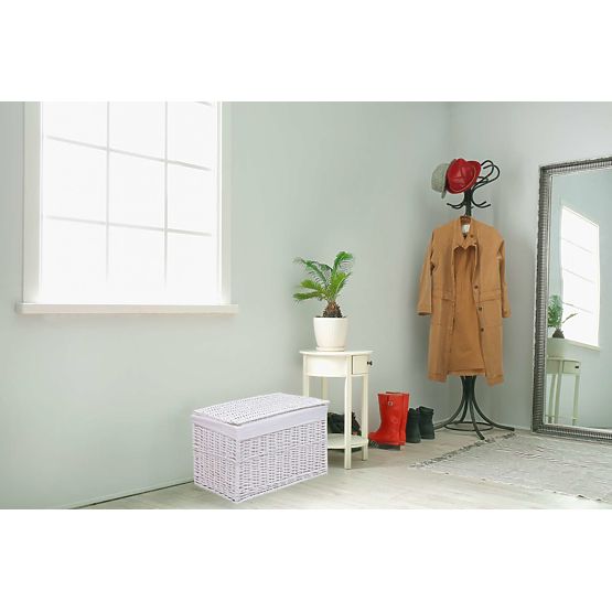 Bílá proutěná truhla 160 L