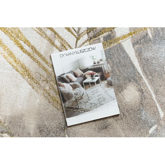 BLISS Z216AZ137 koberec krémová / zlato - Palmové listy, moderní, strukturální