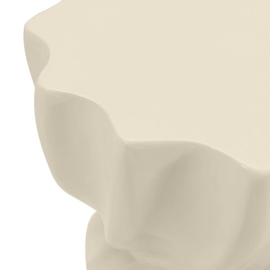 Boční stolek Bloom 35 cm, béžový, lesklý