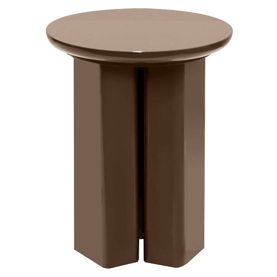 Boční stolek Brie 40 cm, světle hnědý, mocha, lesklý